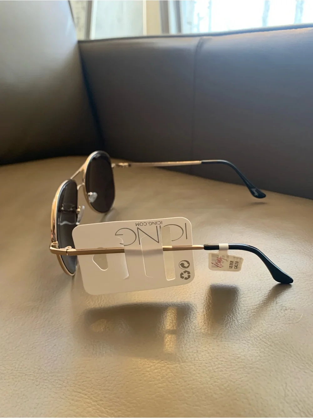 Icing Gold Frame with Black Lenses Aviator Sunglasses